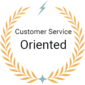 Customer service oriented badge